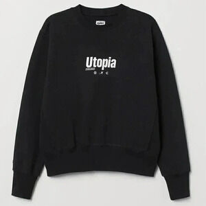 EXYTS x HM black crew neck casual relaxed fit cotton long sleeve sweatshirt S